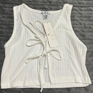 Love Streak White Tie Crop